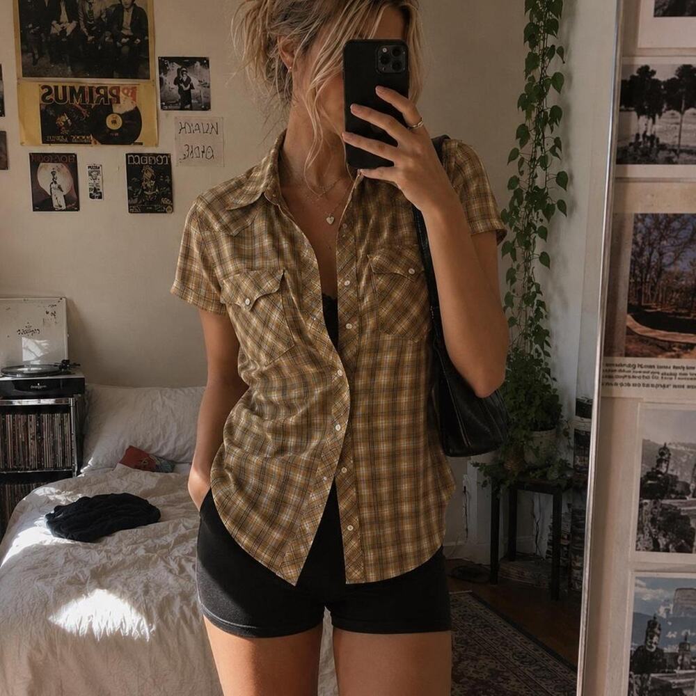Levi's Western Snap Button Plaid Shirt Modern Fit S
